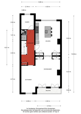 Floor plan - Emmastraat 26-2, 1075 HV Amsterdam 